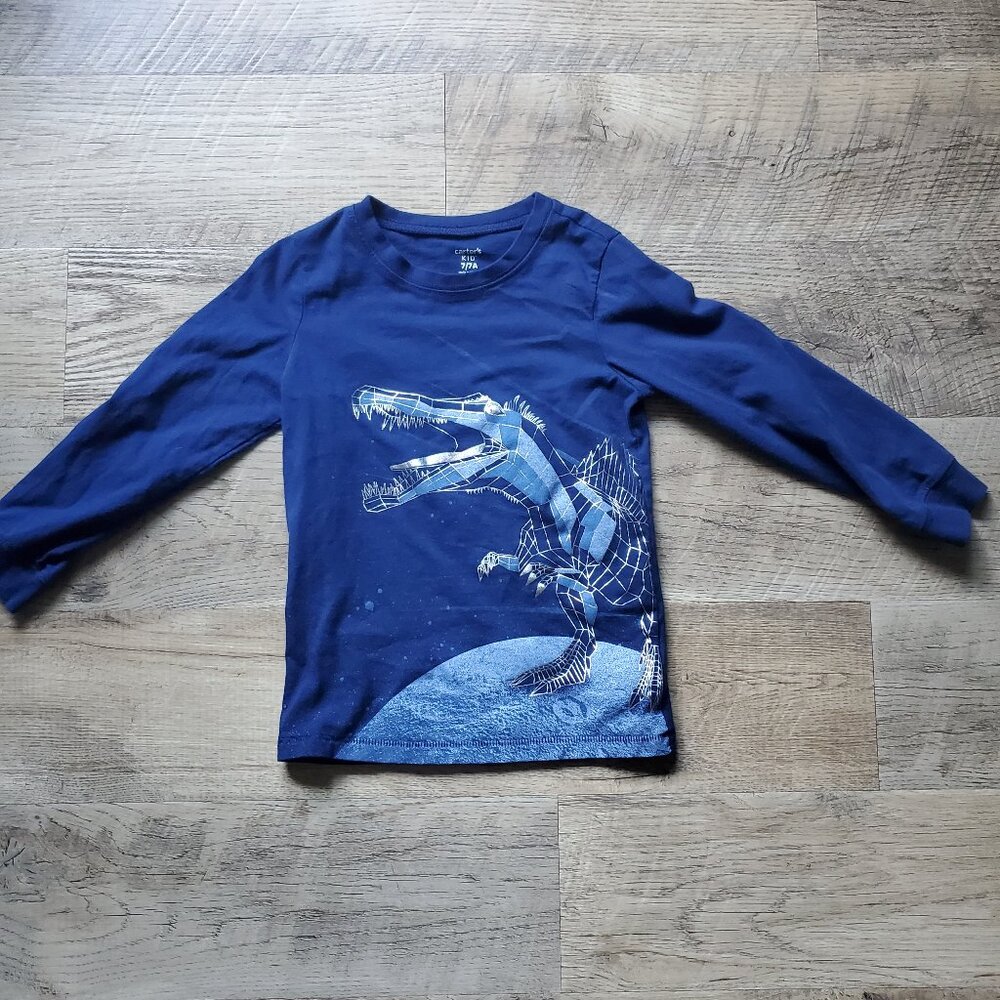 Boys size 7 long sleeve dino shirt